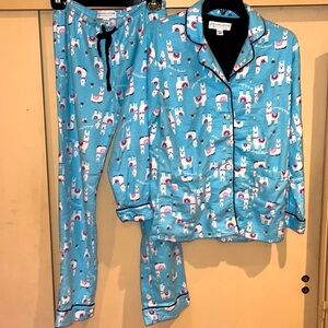 Karen Neuburger llama pajamas set size XS flannel/ light weight